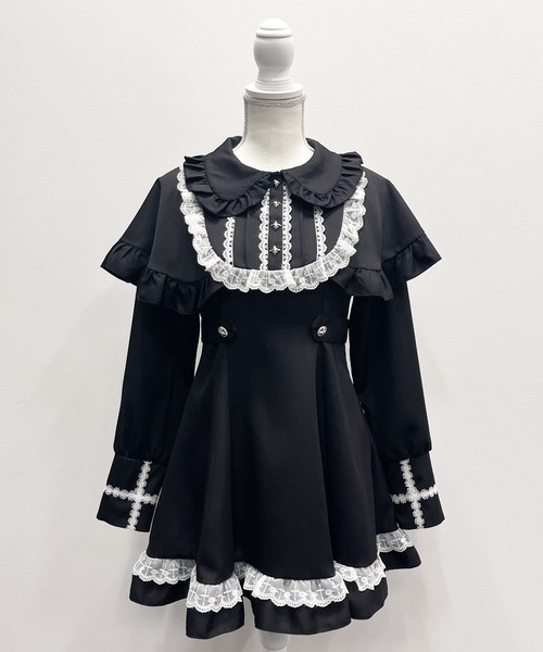 「DearMyLove」 長袖ワンピース MEDIUM ブルーグレー レディース_画像4