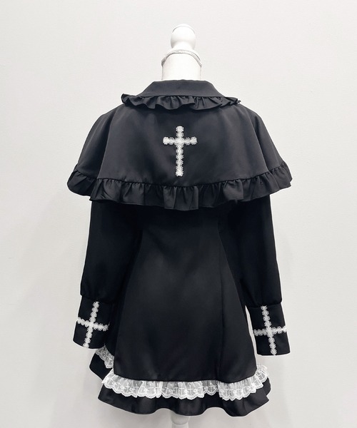 「DearMyLove」 長袖ワンピース MEDIUM ブルーグレー レディース_画像5