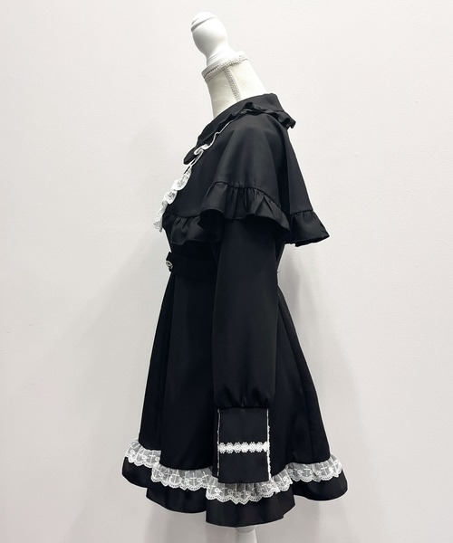 「DearMyLove」 長袖ワンピース MEDIUM ブルーグレー レディース_画像6