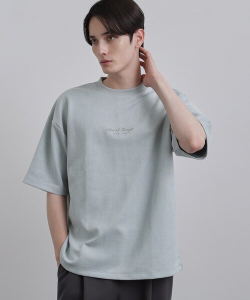 【直筆サイン入り】KEYAKIZAKA46 グレー Tシャツ Mサイズ tk.TAKEO KIKUCHI（ティーケータケオキクチ） tシャツ ポンチスエード