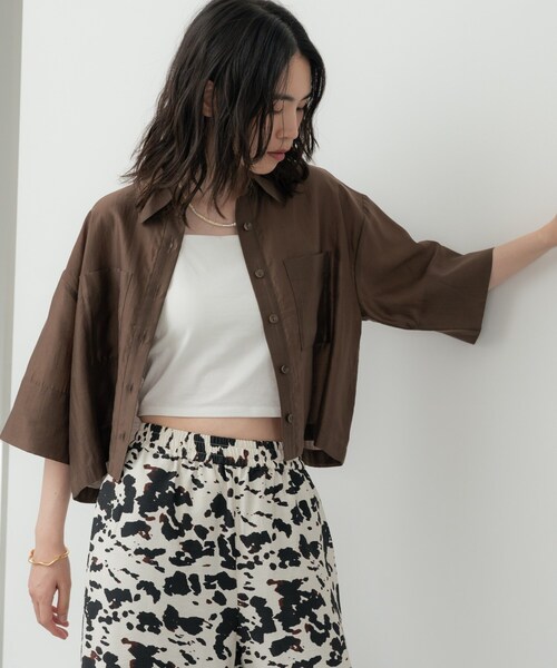「GALLEST」 半袖シャツ 38 ホワイト レディース_画像5