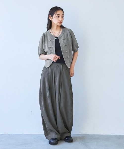 JEANASIS 14Gナポレオンカーディガン グレー JEANASIS（ジーナシス） カーディガン 14GナポレオンカーディガンSS
