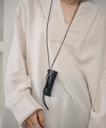 ネックレス leather like lip case necklace /レザーライクリップ