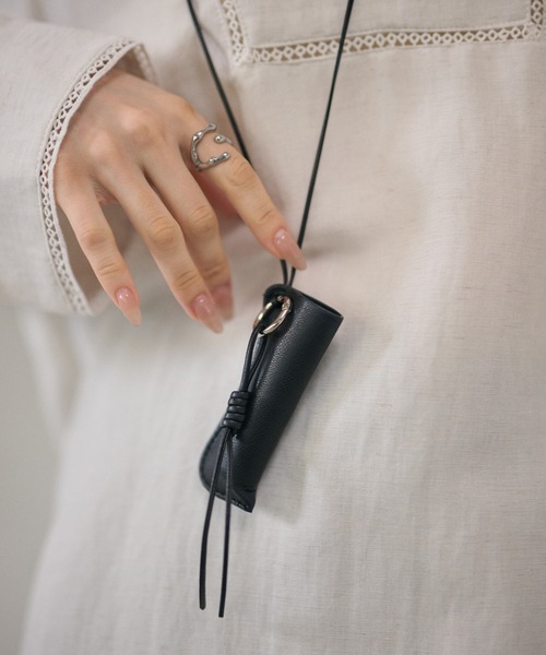 ネックレス leather like lip case necklace /レザーライクリップ