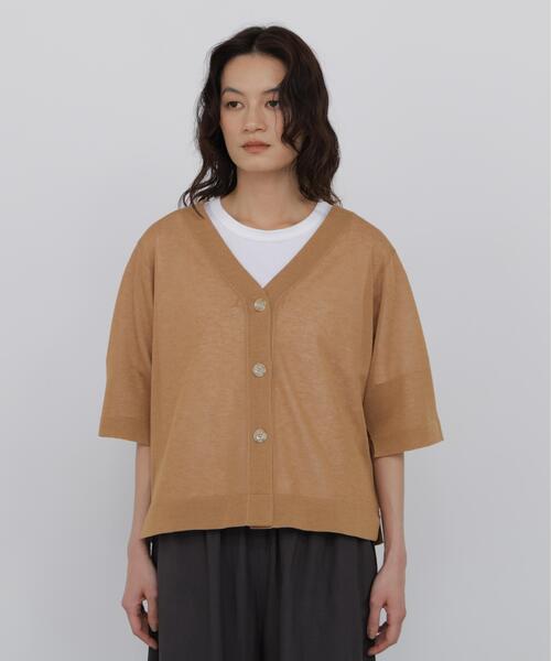 「human woman」 7分袖ニットカーディガン MEDIUM ベージュ系その他 レディース_画像9