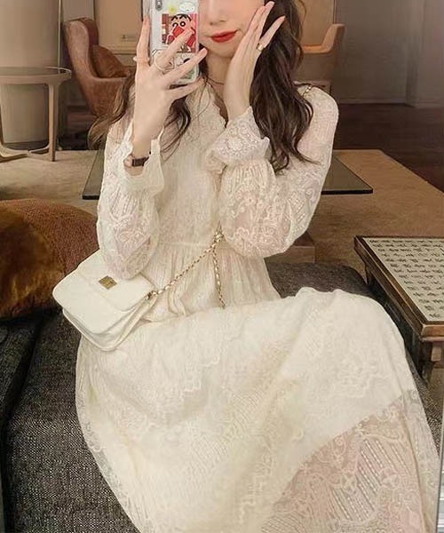 「gossip!ロサンゼルス」 「XinDui」長袖ワンピース L オフホワイト レディース_画像3