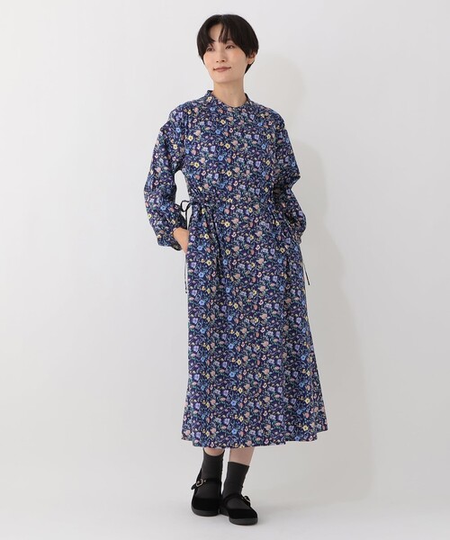 最終お値引きAfternoon Teaリバティ柄 シャツワンピース ネイビー新品 Afternoon Tea（アフタヌーンティー） ワンピース 「Afternoon Tea別注