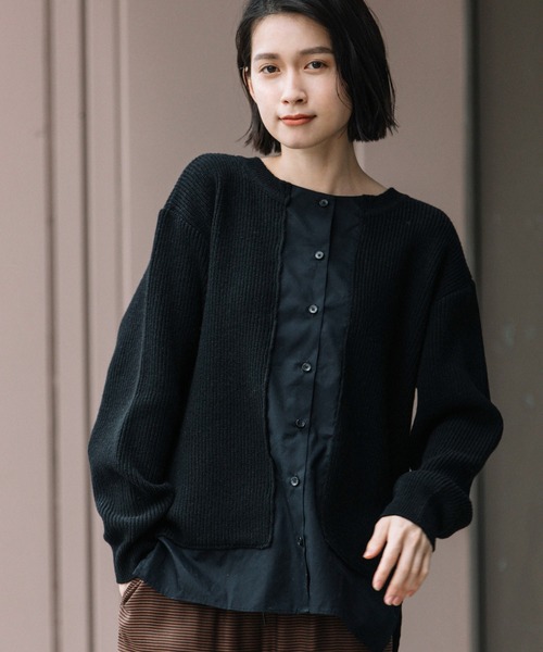 HOTお買い得 ニット PayPayモール店 - 通販 - PayPayモール ラムウールタックニット 2WAYトップス/カーディガン ZOZOTOWN 定番大得価