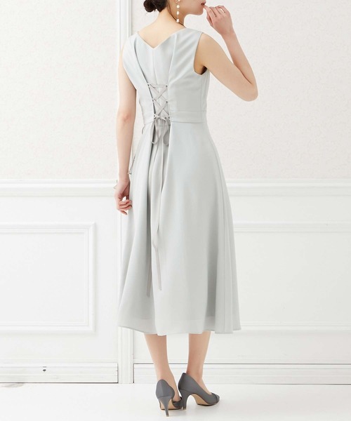 【美品】AIMER パーティドレス グリーン　アシンメトリーノースリーブ　M 美品】AIMER パーティドレス グリーン アシンメトリーノースリーブ M