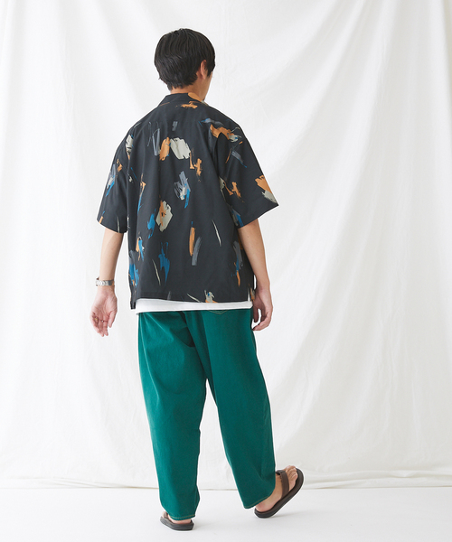 JOURNAL STANDARD シャツ SPLASH P/SLUB オープンカラー柄シャツ