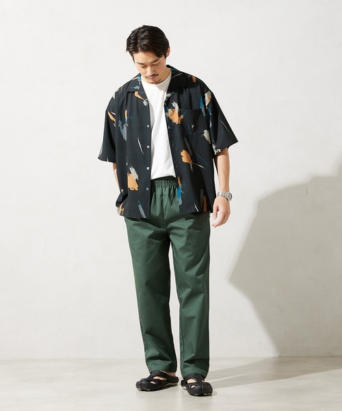JOURNAL STANDARD シャツ SPLASH P/SLUB オープンカラー柄シャツ