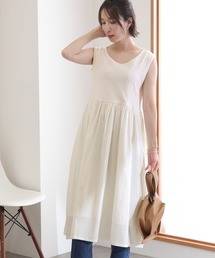 ElegChic ワンピース 異素材ノースリーブワンピース : ZOZOTOWN