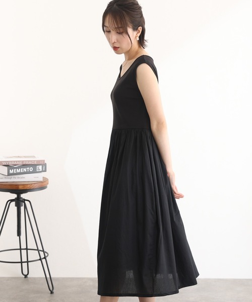 3色 サマードレス ワンピース ノースリーブ 異素材 カジュアル派 ElegChic ワンピース 異素材ノースリーブワンピース : ZOZOTOWN