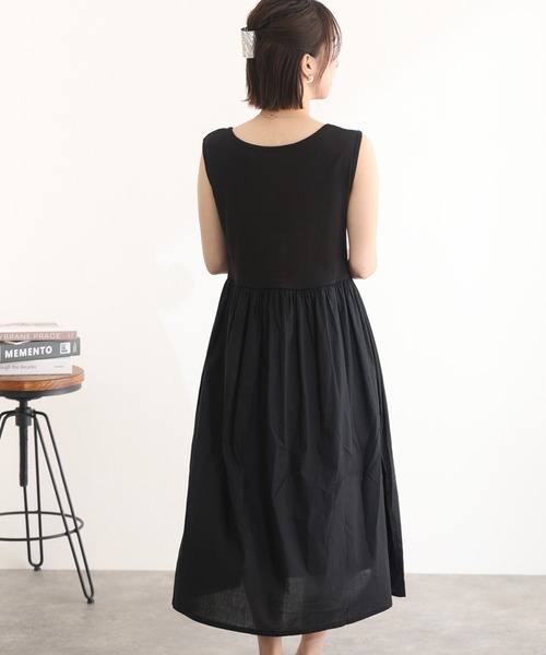 ElegChic ワンピース 異素材ノースリーブワンピース : ZOZOTOWN