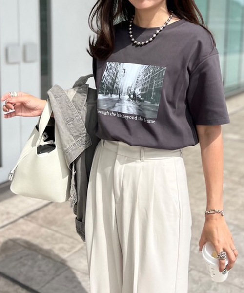 tシャツ 「新色追加！」シルクタッチスムース大人ロゴプリントTシャツ レディースの画像