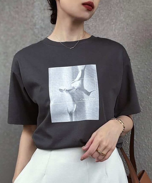 tシャツ 「新色追加！」シルクタッチスムース大人ロゴプリントTシャツ レディースの画像