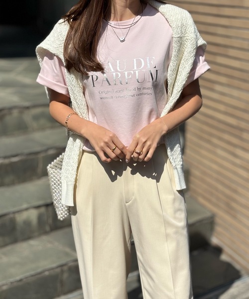 tシャツ 「新色追加！」シルクタッチスムース大人ロゴプリントTシャツ レディースの画像