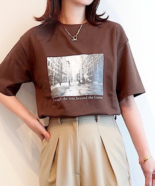 tシャツ 「新色追加！」シルクタッチスムース大人ロゴプリントTシャツ レディースの画像