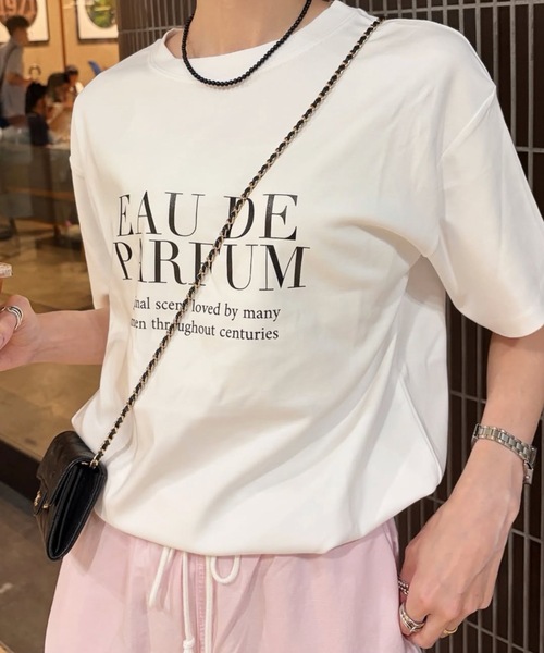 tシャツ 「新色追加！」シルクタッチスムース大人ロゴプリントTシャツ レディースの画像
