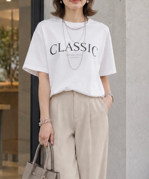 tシャツ 「新色追加！」シルクタッチスムース大人ロゴプリントTシャツ レディースの画像