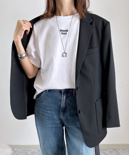 tシャツ 「新色追加！」シルクタッチスムース大人ロゴプリントTシャツ レディースの画像