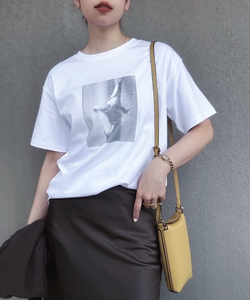 tシャツ 「新色追加！」シルクタッチスムース大人ロゴプリントTシャツ レディースの画像