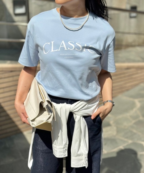 tシャツ 「新色追加！」シルクタッチスムース大人ロゴプリントTシャツ レディースの画像