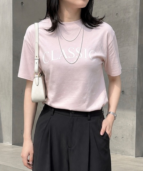 tシャツ 「新色追加！」シルクタッチスムース大人ロゴプリントTシャツ レディースの画像