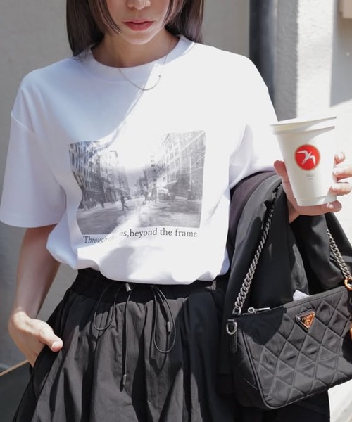 tシャツ 「新色追加！」シルクタッチスムース大人ロゴプリントTシャツ レディースの画像