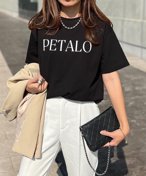 tシャツ 「新色追加！」シルクタッチスムース大人ロゴプリントTシャツ レディースの画像