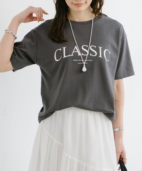 tシャツ 「新色追加！」シルクタッチスムース大人ロゴプリントTシャツ レディースの画像