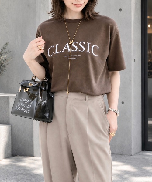 tシャツ 「新色追加！」シルクタッチスムース大人ロゴプリントTシャツ レディースの画像