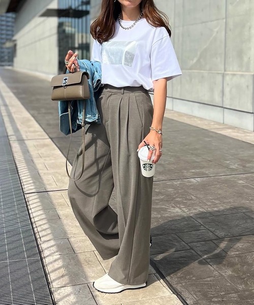 tシャツ 「新色追加！」シルクタッチスムース大人ロゴプリントTシャツ レディースの画像