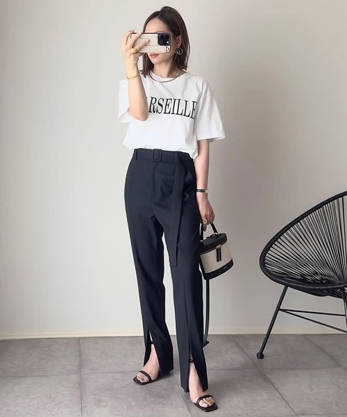 tシャツ 「新色追加！」シルクタッチスムース大人ロゴプリントTシャツ レディースの画像