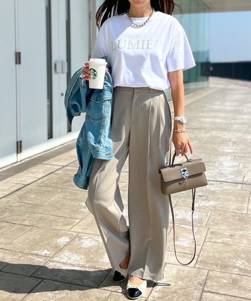 tシャツ 「新色追加！」シルクタッチスムース大人ロゴプリントTシャツ レディースの画像