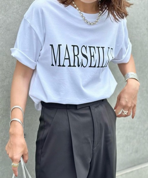 tシャツ 「新色追加！」シルクタッチスムース大人ロゴプリントTシャツ レディースの画像