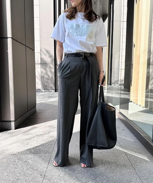tシャツ 「新色追加！」シルクタッチスムース大人ロゴプリントTシャツ レディースの画像
