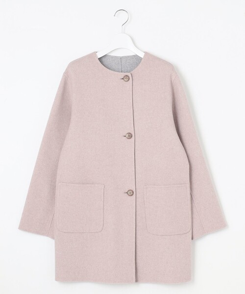 J.PRESS（J.プレス） ノーカラーコート コート 「リバーシブル」ウール
