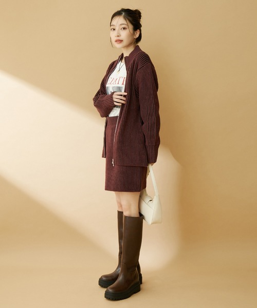 VIS（ビス） カーディガン 「洗える」ジップアップニットカーディガン