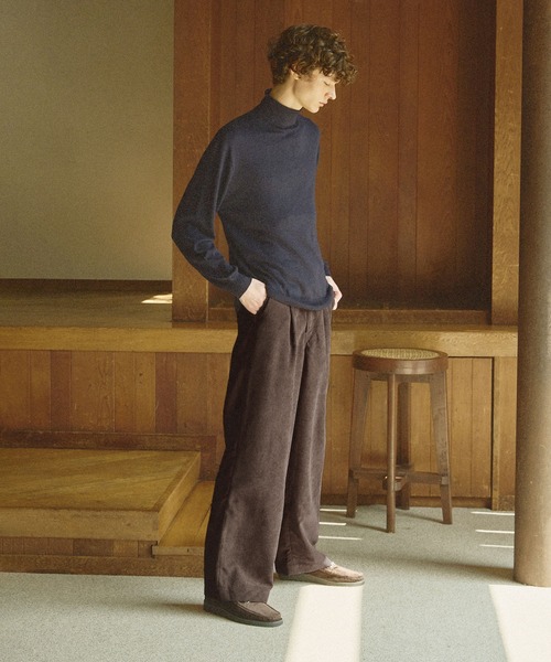 Bleme スラックス コーデュロイワンタックワイドスラックスパンツ