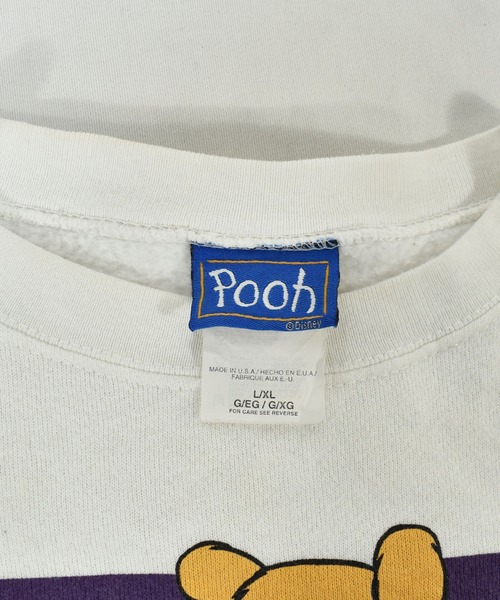 90s Disney Vintage くまのプーさん スウェット XL A154 最終売り尽くし】古着 90s USA製 Disney Pooh はちみつ大好き