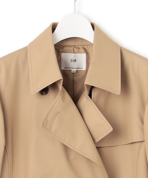 トレンチコート コート コットンポリエステルギャバジン ロング