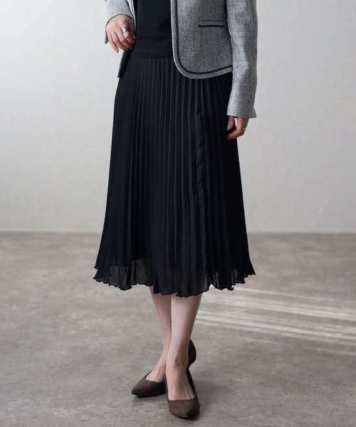 ＆HALF セットアップ カラミジャケット×プリーツスカート レディース