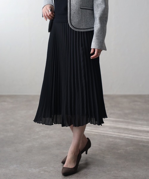 ＆HALF セットアップ カラミジャケット×プリーツスカート レディース