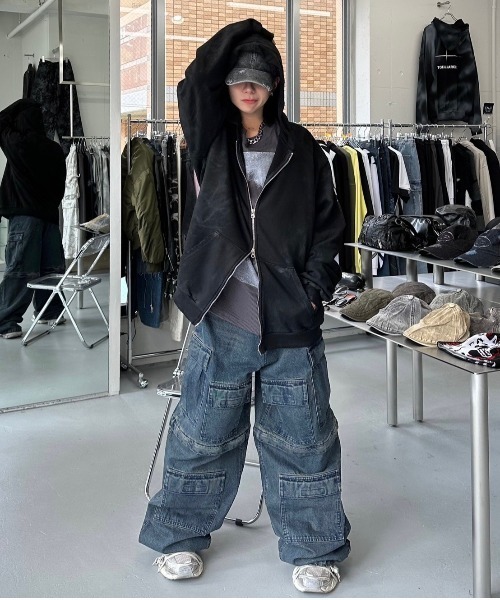 キャップ 帽子 「Never mind the XU」wash denim cap / 「ネバー