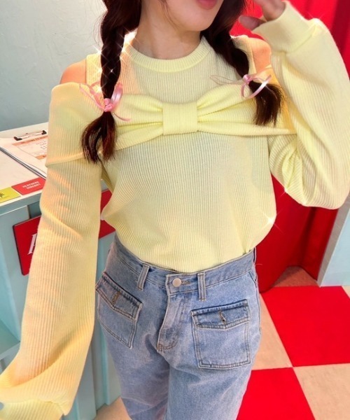 tシャツ ipugo/イプゴ 2WAYオフショルリブトップス レディース ipugo tシャツ ipugo/イプゴ 2WAYオフショルリブトップス