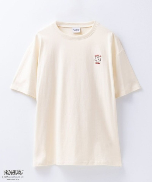 PEANUTS tシャツ 半袖 「綿100%」 スヌーピー ゆるシルエット刺繍T