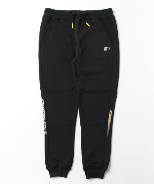 ハチヤーズ ジョガーパンツ 黒 ラバーロゴ ストレッチ メンズ M