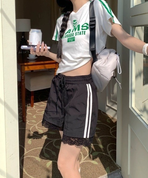 サイドラインパンツ（レディースショート、ハーフパンツ）（性別