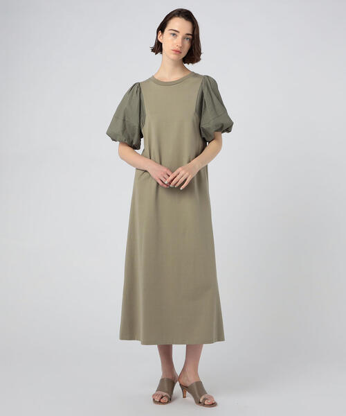 TOMORROWLAND」 半袖ワンピース 36 ライトグリーン レディース  